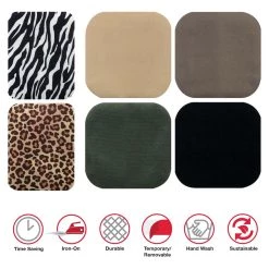 Cheapest 🧨 Singer® Animal Print & Khaki DIY Iron-On Fabric Patch Kit with 2 Bonus Stencils 👏 -Deals Singer Store D647860S 3