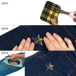 Brand new โญ Singer® Decorative Print & Solid DIY Iron-On Fabric Patch Kit with 2 Bonus Stencils ๐ 11 Brand new โญ Singer® Decorative Print & Solid DIY Iron-On Fabric Patch Kit with 2 Bonus Stencils ๐ -Deals Singer Store D647861S 5