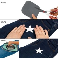 Budget ⌛ Singer® Denim & Solid DIY Iron-On Fabric Patch Kit with 2 Bonus Stencils 😀 -Deals Singer Store D647862S 5