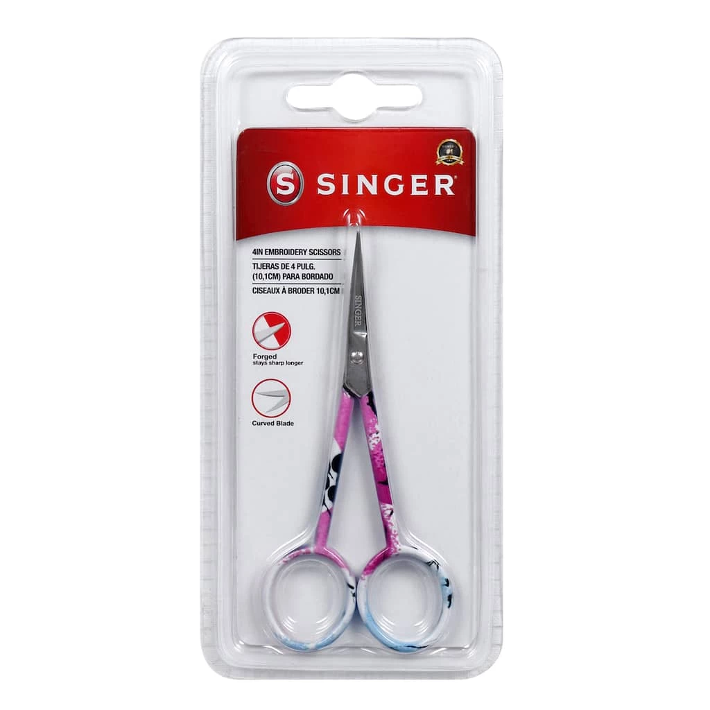 Budget 🎉 Singer® 4'' Curved Tip Forged Embroidery Scissors with Printed Handles, 3ct. 🔔 2 Budget 🎉 Singer® 4'' Curved Tip Forged Embroidery Scissors with Printed Handles, 3ct. 🔔 - Image 2