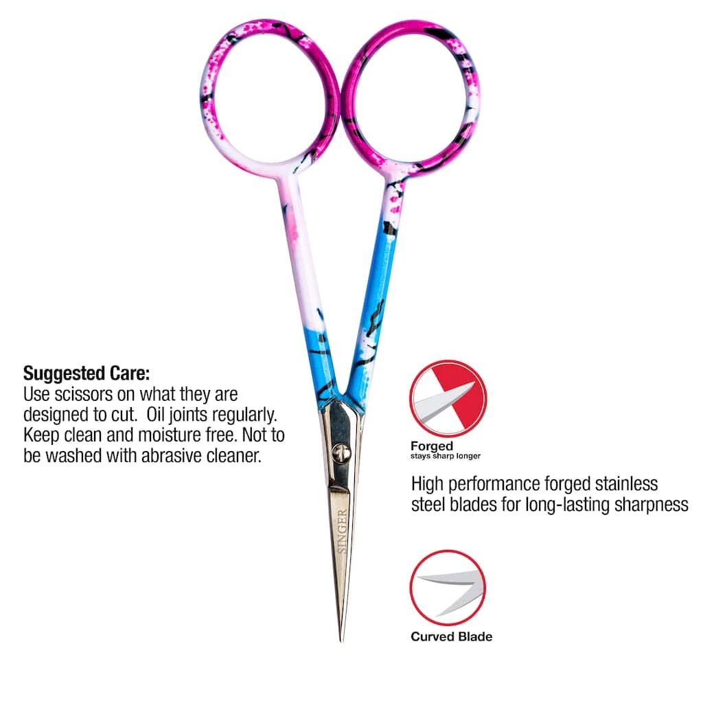 Budget 🎉 Singer® 4'' Curved Tip Forged Embroidery Scissors with Printed Handles, 3ct. 🔔 4 Budget 🎉 Singer® 4'' Curved Tip Forged Embroidery Scissors with Printed Handles, 3ct. 🔔 - Image 4