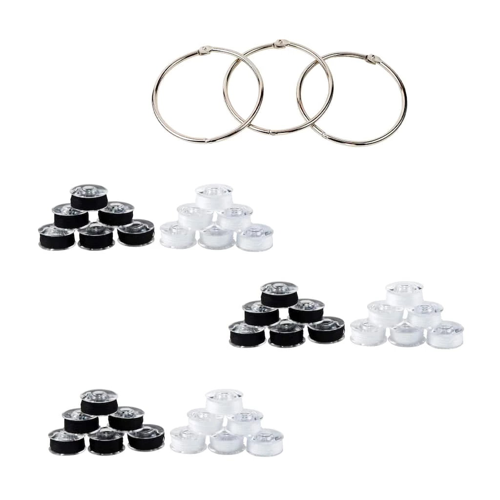 Cheap ⌛ SINGER® Class 66 Sewing Bobbin & Storage Rings Set, Black & White ❤️ 1 Cheap ⌛ SINGER® Class 66 Sewing Bobbin & Storage Rings Set, Black & White ❤️