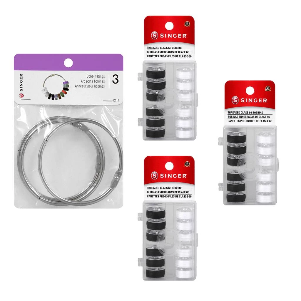 Cheap ⌛ SINGER® Class 66 Sewing Bobbin & Storage Rings Set, Black & White ❤️ 2 Cheap ⌛ SINGER® Class 66 Sewing Bobbin & Storage Rings Set, Black & White ❤️ - Image 2